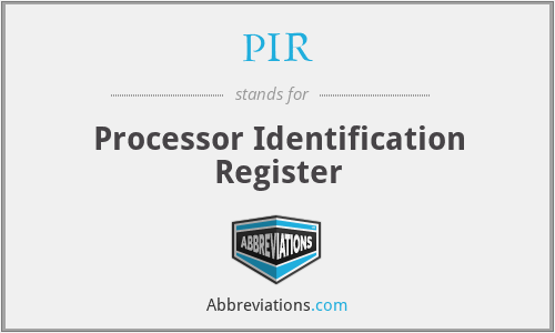 PIR - Processor Identification Register