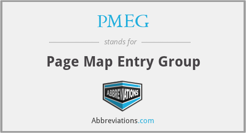 PMEG - Page Map Entry Group