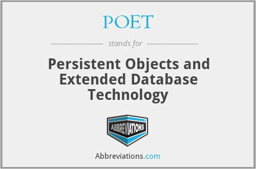POET - Persistent Objects and Extended Database Technology