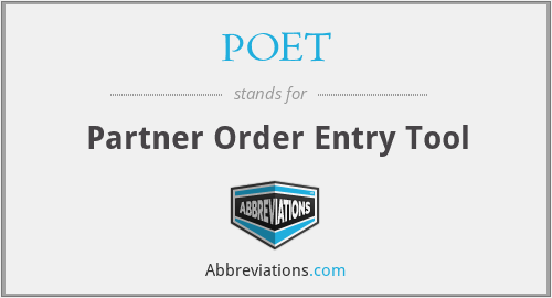 POET - Partner Order Entry Tool
