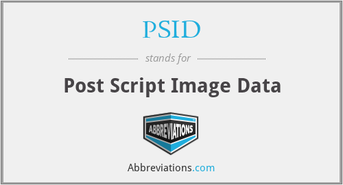 PSID - Post Script Image Data
