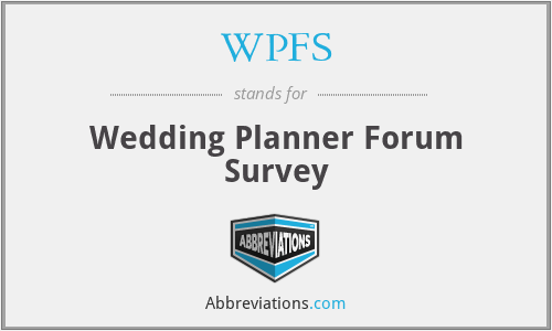 WPFS - Wedding Planner Forum Survey