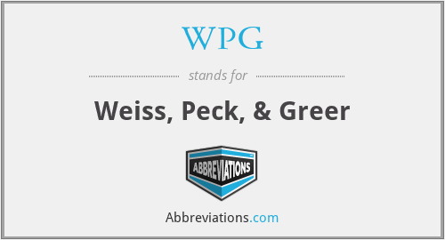 WPG - Weiss, Peck, & Greer