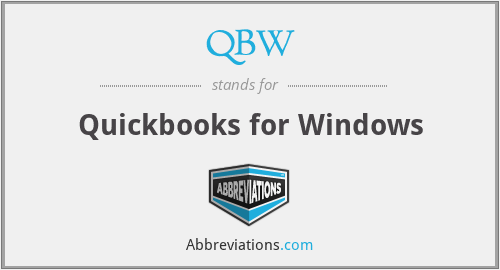 QBW - Quickbooks for Windows