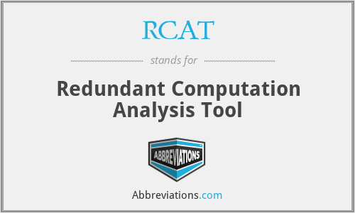 RCAT - Redundant Computation Analysis Tool