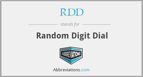 RDD - Random Digit Dial