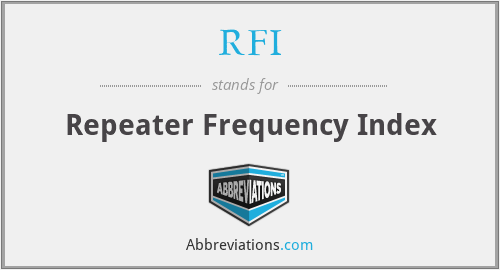 RFI - Repeater Frequency Index