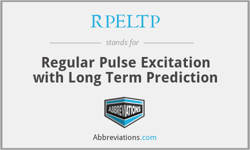 RPELTP - Regular Pulse Excitation with Long Term Prediction