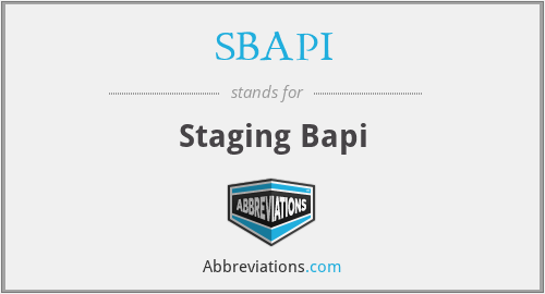 SBAPI - Staging Bapi