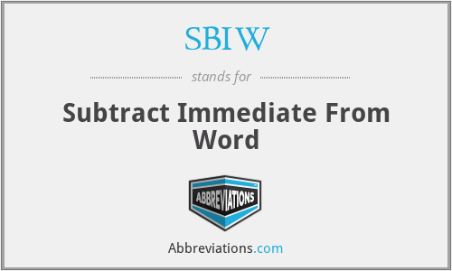 SBIW - Subtract Immediate From Word
