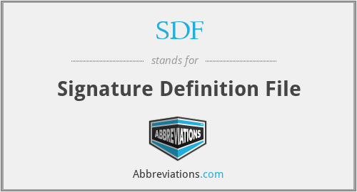 SDF - Signature Definition File