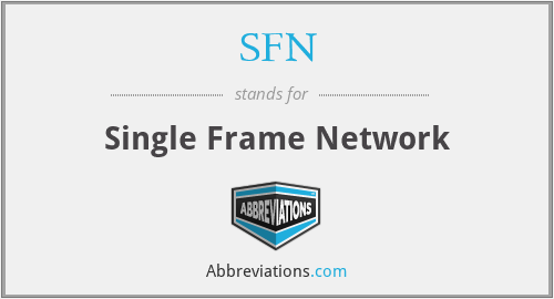 SFN - Single Frame Network