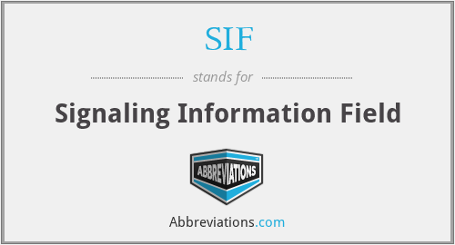 SIF - Signaling Information Field