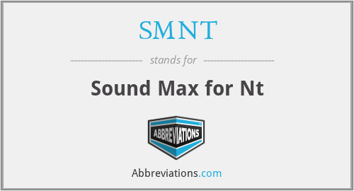 SMNT - Sound Max for Nt
