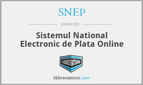 SNEP - Sistemul National Electronic de Plata Online
