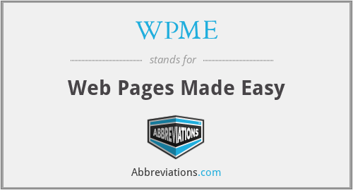 WPME - Web Pages Made Easy