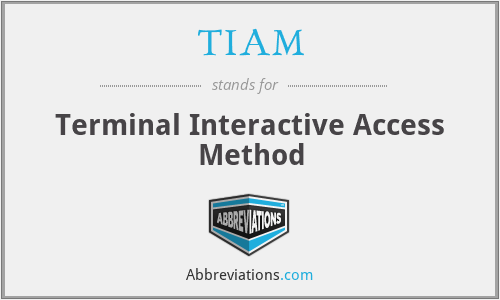 TIAM - Terminal Interactive Access Method