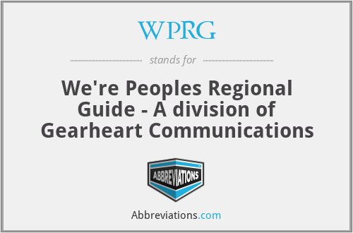 WPRG - We're Peoples Regional Guide - A division of Gearheart Communications