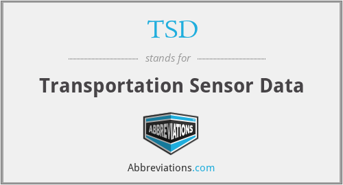 TSD - Transportation Sensor Data