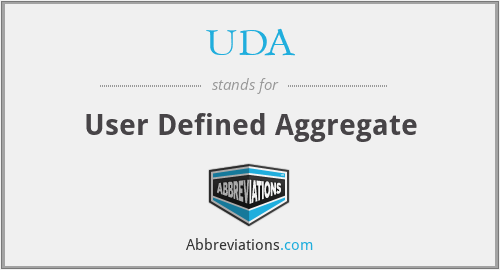 UDA - User Defined Aggregate