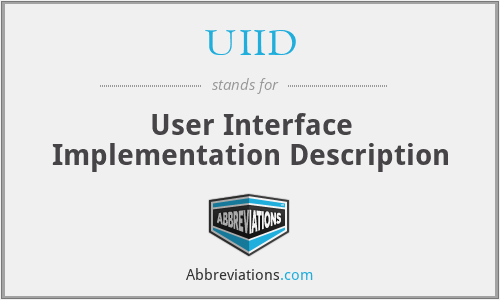 UIID - User Interface Implementation Description