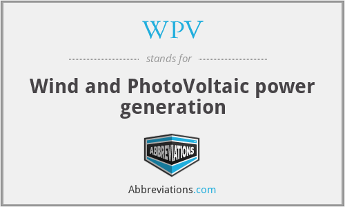 WPV - Wind and PhotoVoltaic power generation
