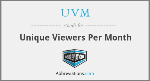 UVM - Unique Viewers Per Month