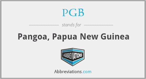 PGB - Pangoa, Papua New Guinea
