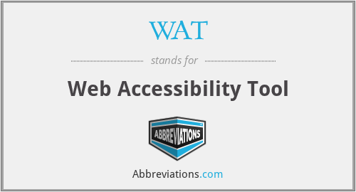 WAT - Web Accessibility Tool