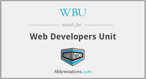 WBU - Web Developers Unit