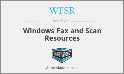 WFSR - Windows Fax and Scan Resources