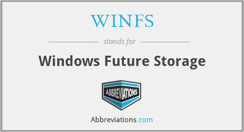 WINFS - Windows Future Storage