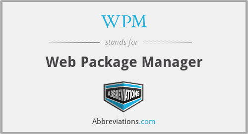 WPM - Web Package Manager