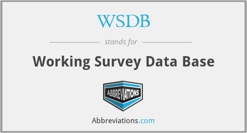 WSDB - Working Survey Data Base