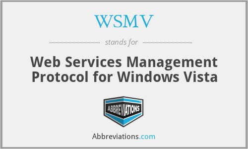 WSMV - Web Services Management Protocol for Windows Vista