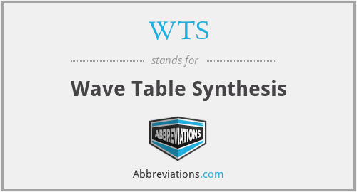 WTS - Wave Table Synthesis