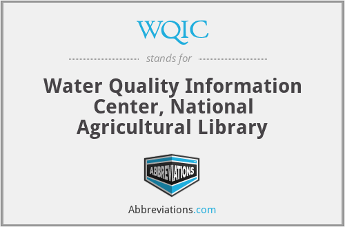 WQIC - Water Quality Information Center, National Agricultural Library