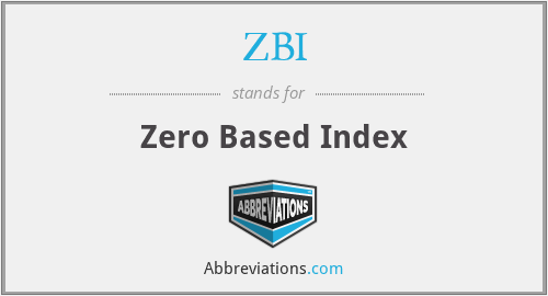 ZBI - Zero Based Index