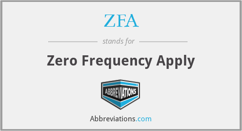 ZFA - Zero Frequency Apply