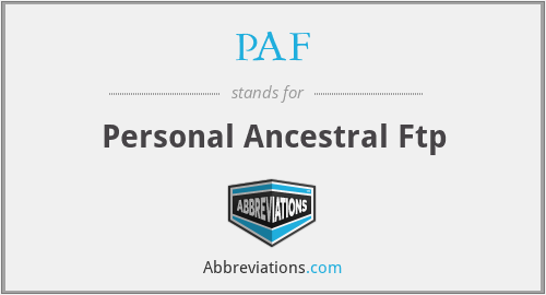 PAF - Personal Ancestral Ftp