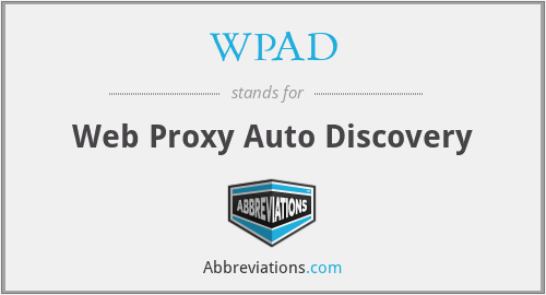 WPAD - Web Proxy Auto Discovery