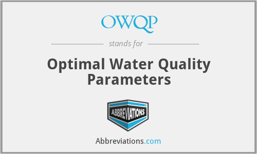 OWQP - Optimal Water Quality Parameters