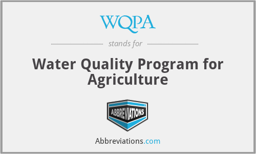 WQPA - Water Quality Program for Agriculture