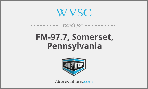 WVSC - FM-97.7, Somerset, Pennsylvania