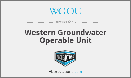 WGOU - Western Groundwater Operable Unit