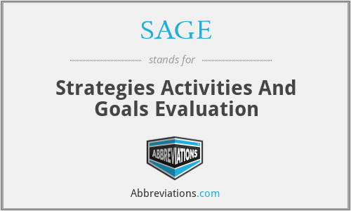 SAGE - Strategies Activities And Goals Evaluation