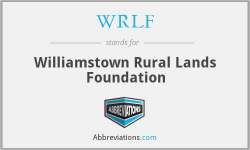 WRLF - Williamstown Rural Lands Foundation