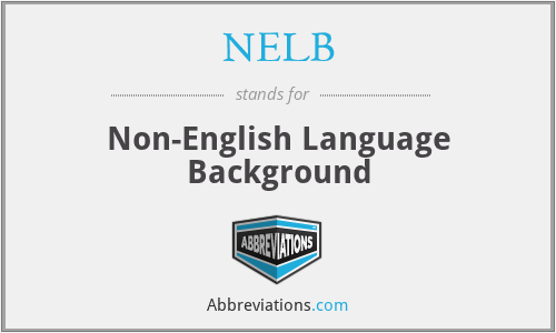 NELB - Non-English Language Background