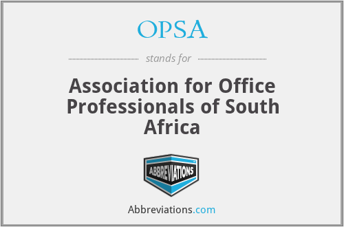 OPSA - Association for Office Professionals of South Africa
