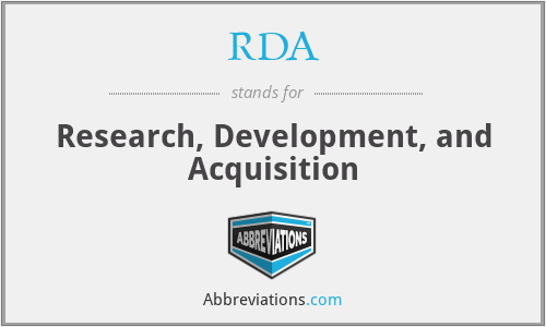 RDA - Research, Development, and Acquisition